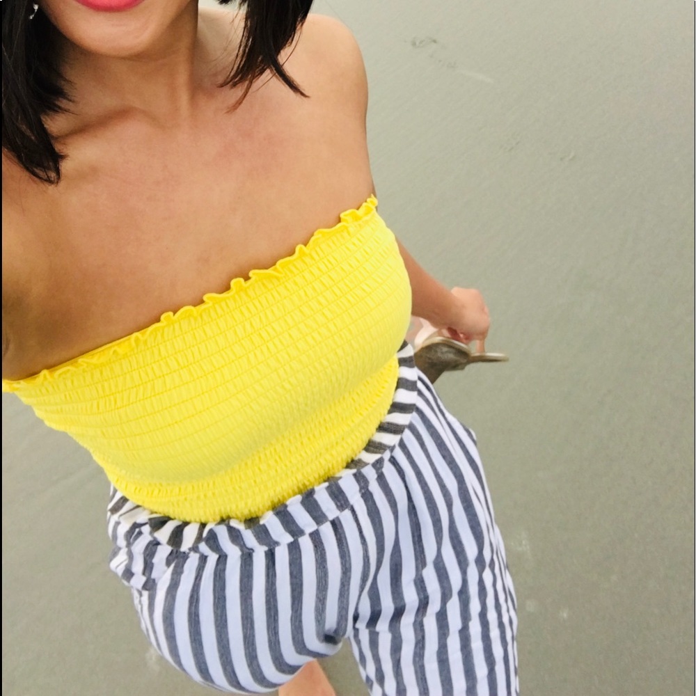 Hollister Yellow Tube Top